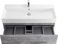 Тумба с раковиной Cezares Molveno 46 100 legno grigio, с раковиной Cezares CZR-MIL-100-LVB