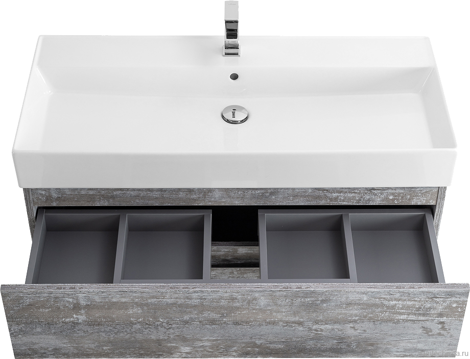 Тумба с раковиной Cezares Molveno 46 100 legno grigio, с раковиной Cezares CZR-MIL-100-LVB