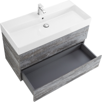 Тумба с раковиной Cezares Molveno 46 100 legno grigio, с раковиной Cezares CZR-MIL-100-LVB