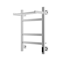 Полотенцесушитель электрический Grota Tela 430х600 NP EL 60x45 см, подключение справа, слева, скрытое подключение справа, глянцевый хром, лесенка, с полкой