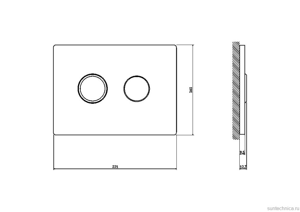 Кнопка смыва для унитаза Cersanit Accento Circle 69074 пластик, цвет глянцевый хром