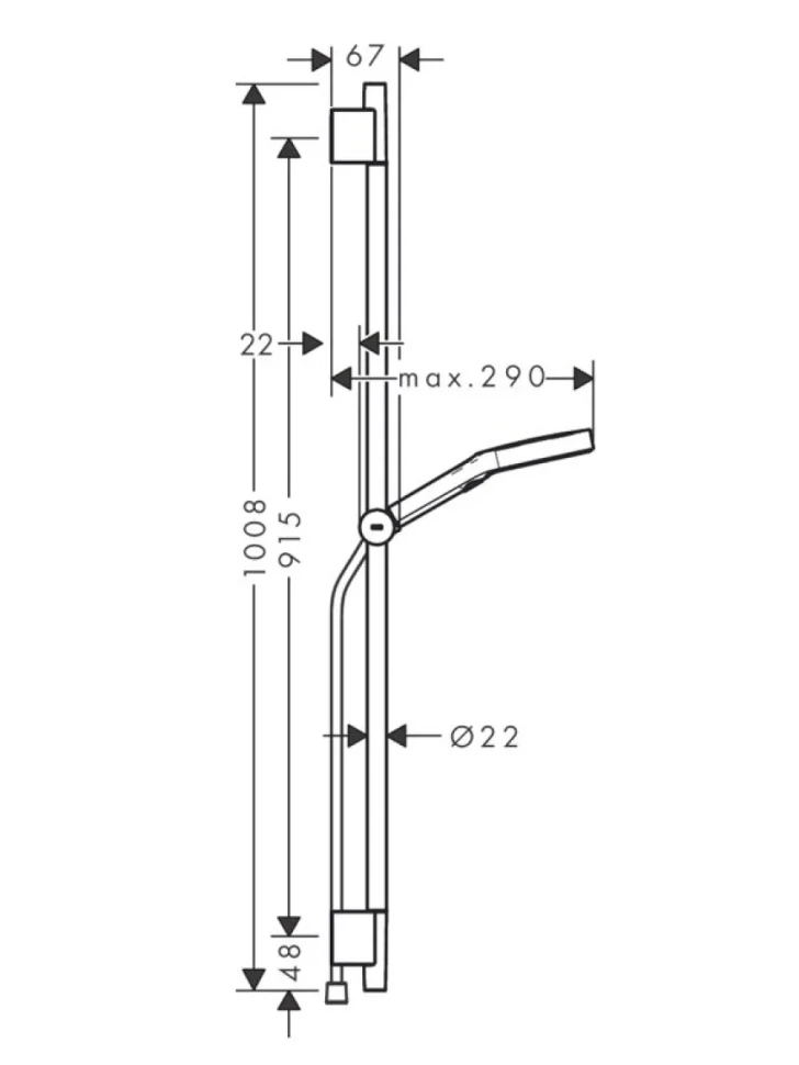 Душевой гарнитур Hansgrohe 28743000 хром
