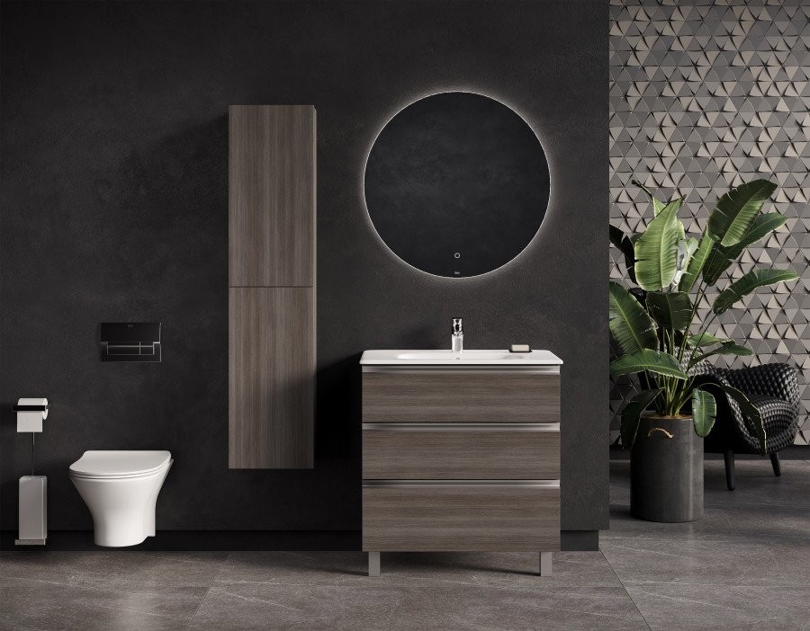 Тумба под раковину без столешницы Roca The Gap 80 3 ящика, городской дуб