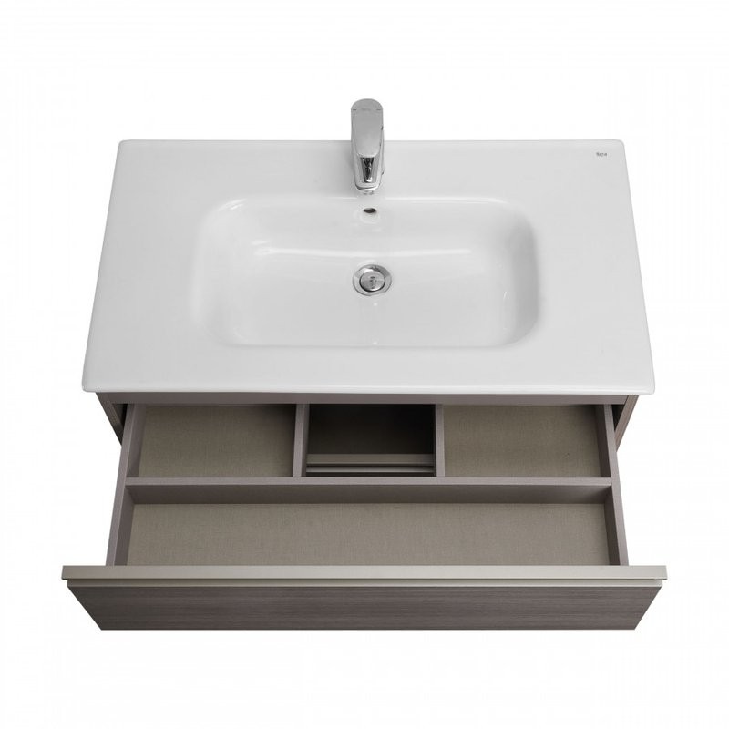 Тумба под раковину без столешницы Roca The Gap 80 3 ящика, городской дуб