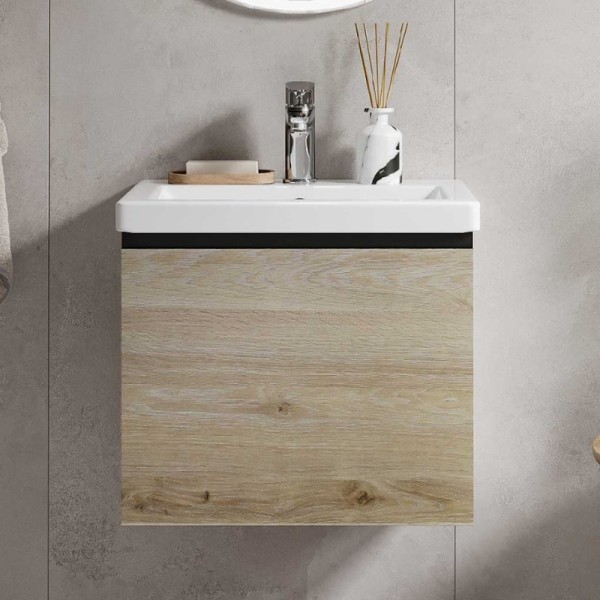 Тумба под раковину без столешницы Vigo Cross 50 подвесная, 1 ящик, светлое дерево