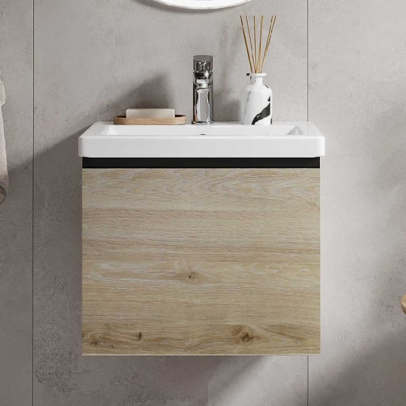 Тумба под раковину без столешницы Vigo Cross 50 подвесная, 1 ящик, светлое дерево