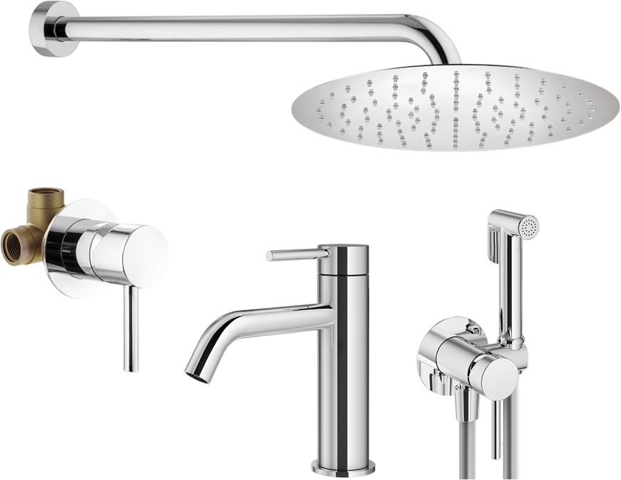 Комплект для ванной Plumberia Selection Ixo KITZXO01CR53 С ВНУТРЕННЕЙ ЧАСТЬЮ, хром