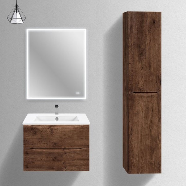 Мебель для ванной комнаты Vincea Mia Slim 70, 2 ящика, темное дерево