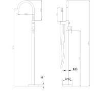 Напольный смеситель для ванны с душем Abber Wasser Kreis AF8115N С ВНУТРЕННЕЙ ЧАСТЬЮ, хром