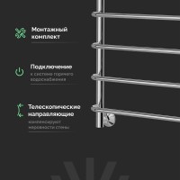 Полотенцесушитель водяной EWRIKA Сафо FТ 80х50, с полкой, хром, с монтажным набором