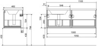 Тумба под раковину Эстет Dallas Luxe 110 подвесная, 1 ящик, L