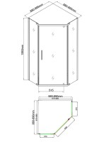 Душевой уголок Grossberg GS4110 90x90 см, профиль хром