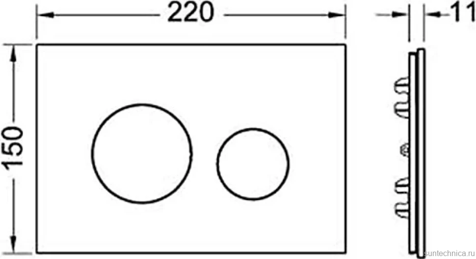 Кнопка смыва TECE Loop Modular 9240665 хром матовый, лицевая панель полированный сланец
