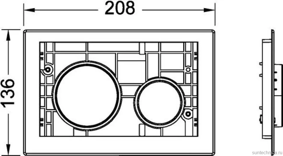 Кнопка смыва TECE Loop Modular 9240665 хром матовый, лицевая панель полированный сланец