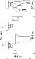 Смеситель для ванны с душем Wasserkraft Berkel 4801 Смеситель для ванны с душем Wasserkraft Berkel 4801