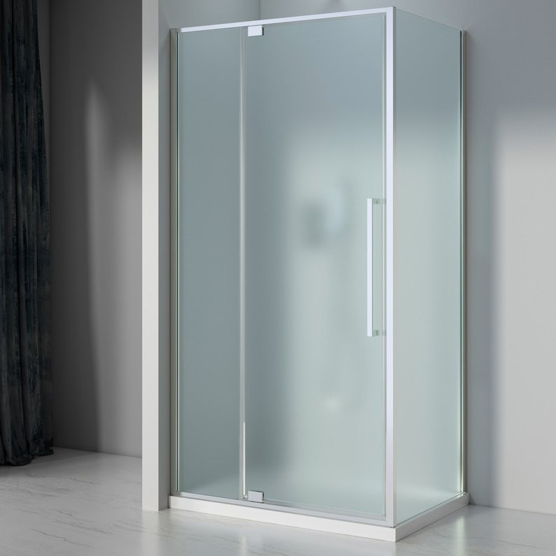 Душевой уголок Black&White Stellar Wind S812 CF 100х100, профиль хром, стекло матовое