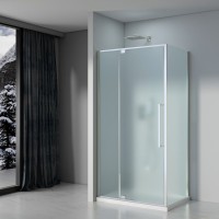 Душевой уголок Black&White Stellar Wind S812 CF 100х100, профиль хром, стекло матовое