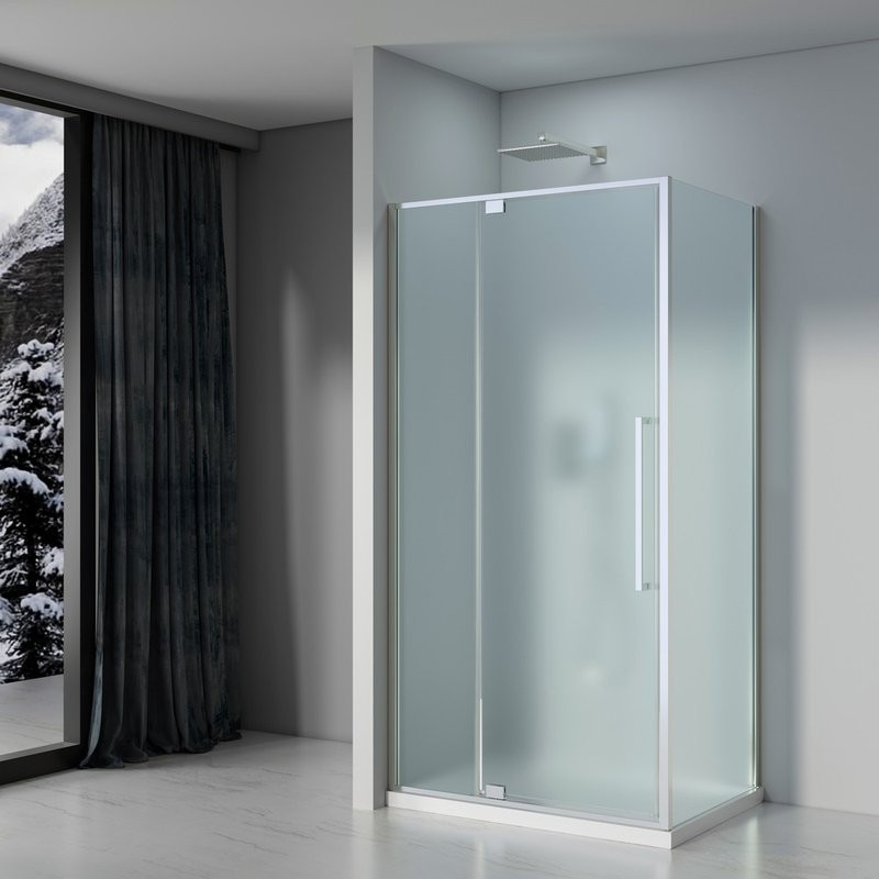 Душевой уголок Black&White Stellar Wind S812 CF 100х100, профиль хром, стекло матовое