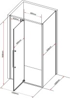 Душевой уголок Black&White Stellar Wind S812 CF 100х100, профиль хром, стекло матовое