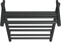 Полотенцесушитель электрический Bauedge Stil Shelf R 40х80, с полкой, матовый черный RAL9005