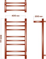 Полотенцесушитель электрический Bauedge Stil Shelf R 40х80, с полкой, матовый черный RAL9005