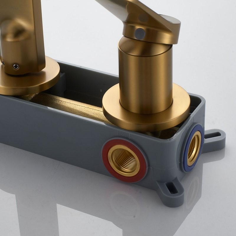 Смеситель для раковины/умывальника встраиваемый Shevanik S4341G, золотой сатин