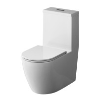 Унитаз-моноблок напольный AM.PM Func C8F8900SC безободковый, с микролифтом, глянцевый белый