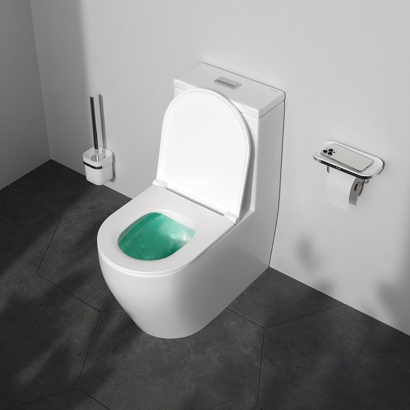 Унитаз-моноблок напольный AM.PM Func C8F8900SC безободковый, с микролифтом, глянцевый белый