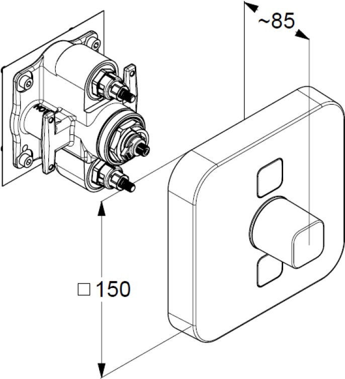Термостатический смеситель встраиваемый Kludi Push 387110538