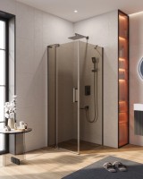 Душевой уголок Cezares Slider AH 1 80-70/80 BR GM профиль оружейная сталь, стекло бронза