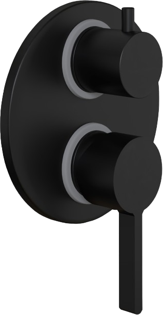 Встраиваемый смеситель для душа и ванны Paini Brera 74PZ6911 С ВНУТРЕННЕЙ ЧАСТЬЮ, черный матовый