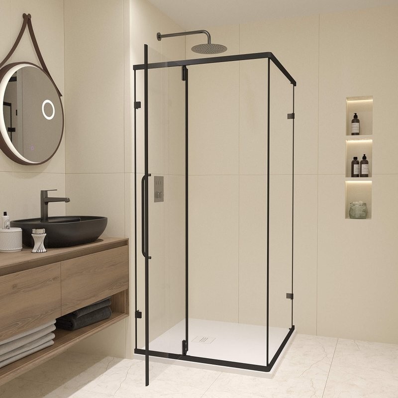 Душевой уголок RGW Classic CL-035-B 90х90x185, профиль матовый черный, стекло прозрачное