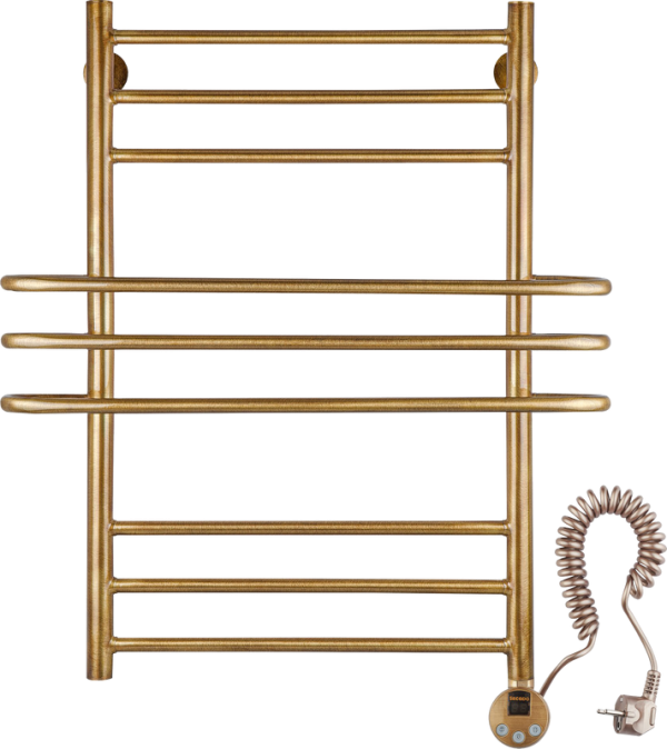 Полотенцесушитель электрический Secado Палермо 4603777478971 85x70 см, подключение справа, бронза, лесенка, латунь