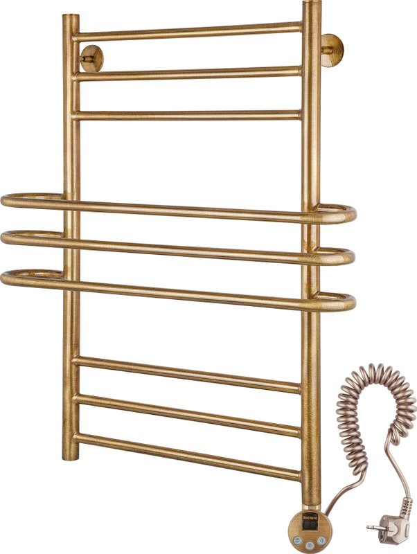 Полотенцесушитель электрический Secado Палермо 4603777478971 85x70 см, подключение справа, бронза, лесенка, латунь
