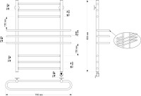 Полотенцесушитель электрический Secado Палермо 4603777478971 85x70 см, подключение справа, бронза, лесенка, латунь