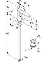 Смеситель для раковины Kludi Renon 42288N275 оружейная сталь PVD