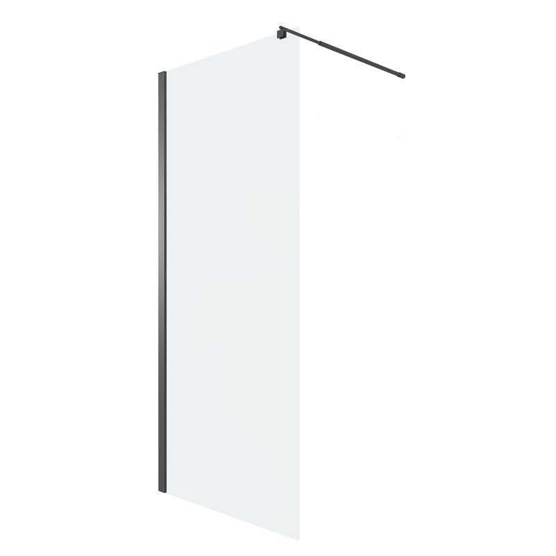 Душевая перегородка Niagara Eco NG-551-80 BLACK 80х190, профиль черный, стекло прозрачное