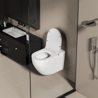 Унитаз подвесной Abber Bequem AC1126P с микролифтом, белый