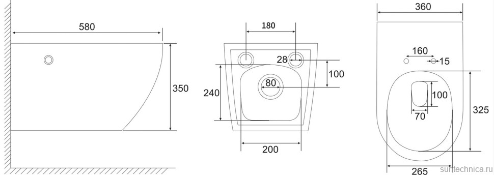 Унитаз подвесной Abber Bequem AC1126P с микролифтом, белый