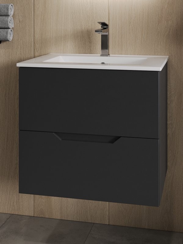 Мебель для ванной комнаты Orange Line 60 черная матовая