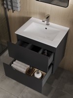 Мебель для ванной комнаты Orange Line 60 черная матовая