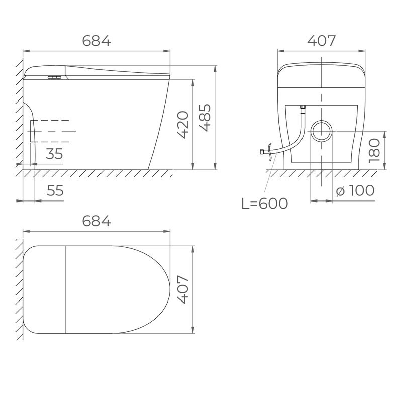 Умный унитаз напольный RGW SW-32