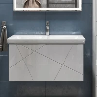 Тумба с раковиной Vigo Geometry 80 подвесная, белая, раковина Como 70