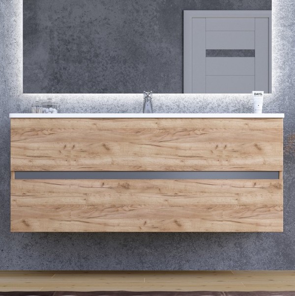 Тумба под раковину Sanvit Кубэ-2 120 подвесная, дуб