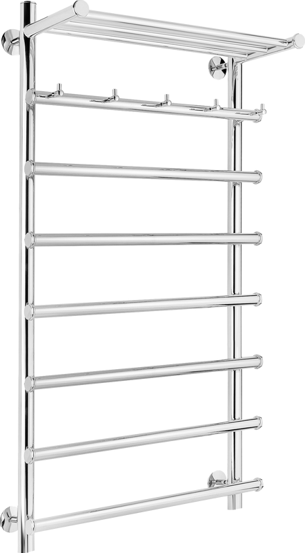 Полотенцесушитель электрический Secado Турин 1 КСП 105x55 см, подключение справа, глянцевый хром, лесенка, с полкой