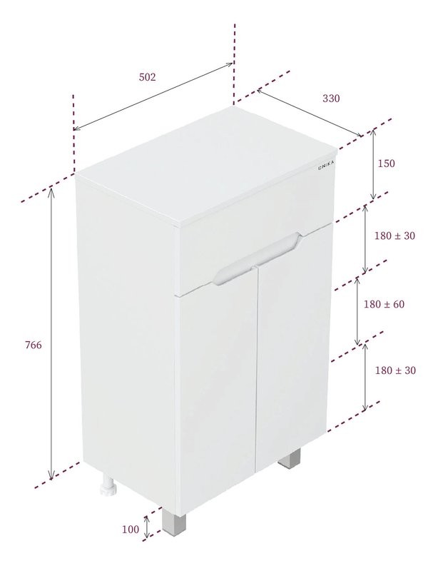 Полупенал Onika Айленд 50 напольный, белый