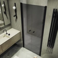 Душевая дверь в нишу Maybahglass MGD-429-6 120 см, профиль матовый черный, стекло графит матовый