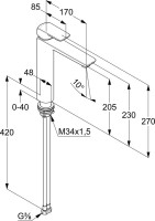Смеситель для раковины Kludi Ameo 412960575