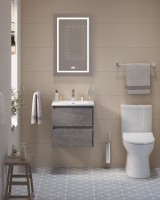 Тумба с раковиной BelBagno Kraft 39 50 cemento grigio, раковина BB-8099-3-50