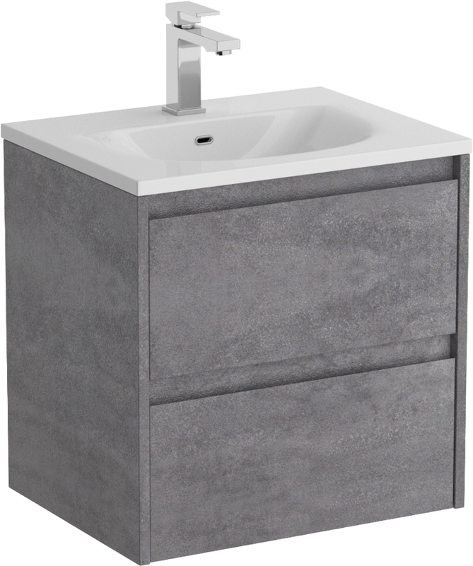 Тумба с раковиной BelBagno Kraft 39 50 cemento grigio, раковина BB-8099-3-50